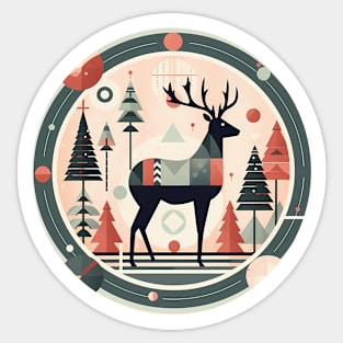 Deer in Ornament, Love Deers Sticker